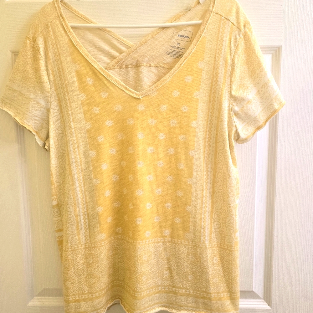 Sonoma Yellow Hankerchief Tee XL Pre-Owned